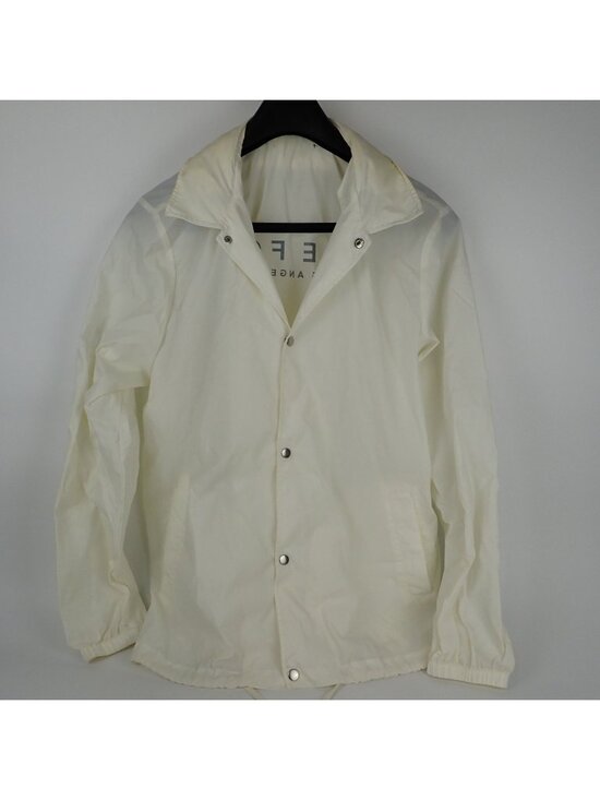 Five Four Other - Five Four Men’s Large White Hooded Windbreaker Jacket Button Front Lightweight